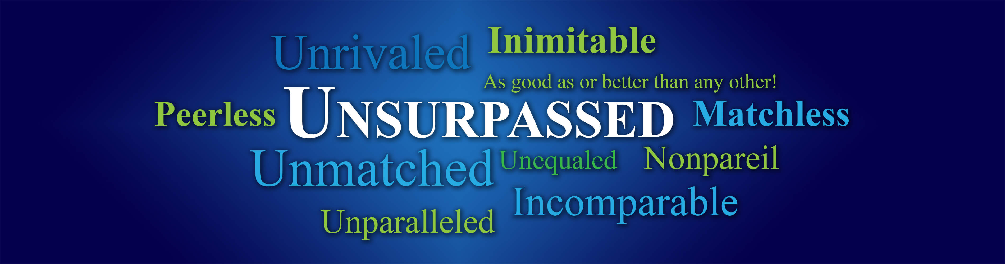 Unsurpassed Word Cloud